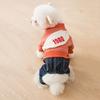 Kleiner Hunde-Jumpsuit Gelb Gestreiftes Jeans-Set Für Teddy Malediven Bichon Frise Katze Niedliches Rucksack-Design Haustierbekleidung Haustierbedarf