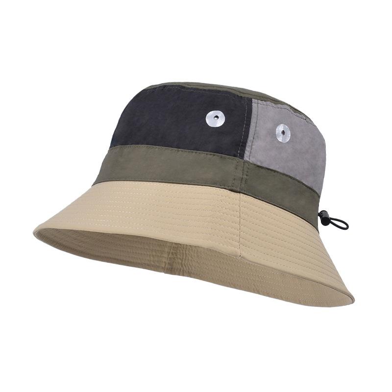 Children's hat quick-drying waterproof color matching bucket hat outdoor travel breathable sunscreen hat men's thin big-brimmed sun hat