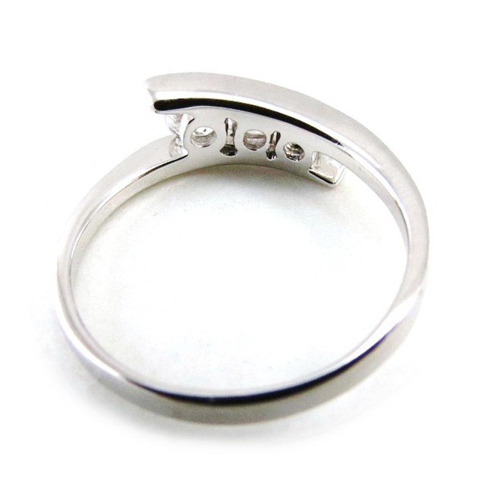 Silver Ring 'Trilogy' White Silver (rhodium) - 7 Mm