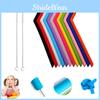 Paille à boire en silicone de haute qualité 200 mm de longueur Micro-ondable Style occidental Couleur unie