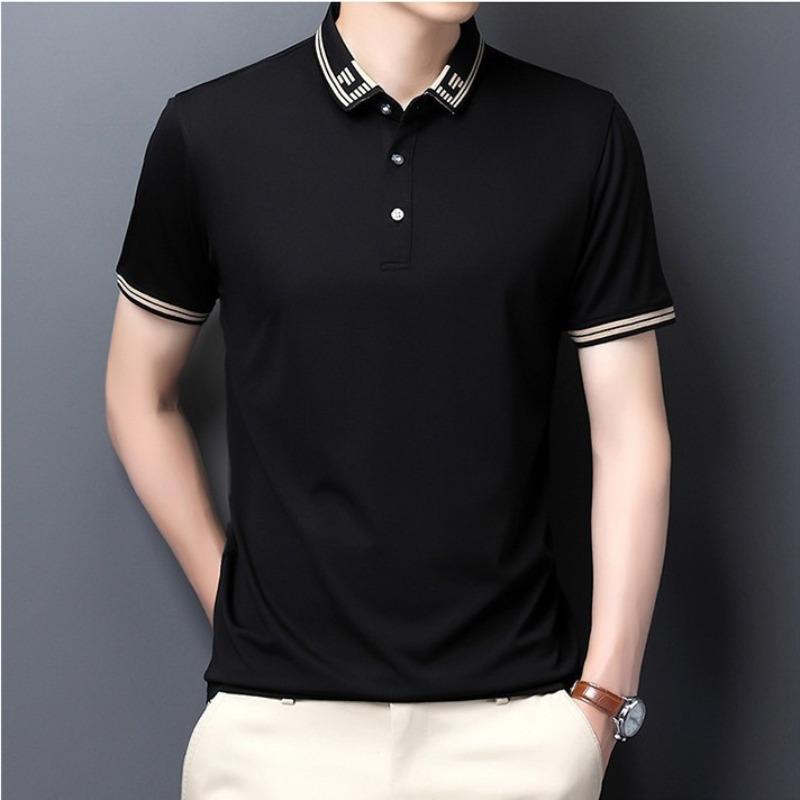 

Мужская футболка с короткими рукавами и лацканами, летняя новая модная рубашка-поло с воротником, универсальная корейская версия