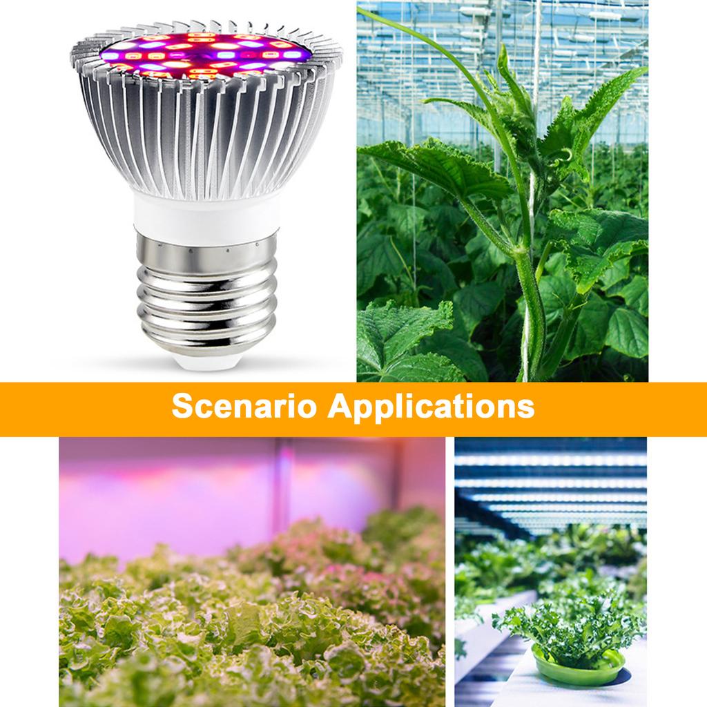 E27 Lamp Bulb Plant Grow Light Bulb Full Spectrum Plant Light Bulb Growing Succulent Pots Light Bulb 18leds