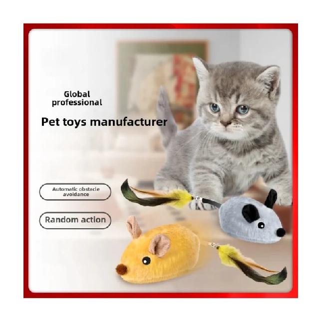 Automatic Sensing Moving Mouse Interactive Cat Toys Electronic Remote Squeaky Cat Toy For Kitten USB Rechargeable Pet Plush Toy