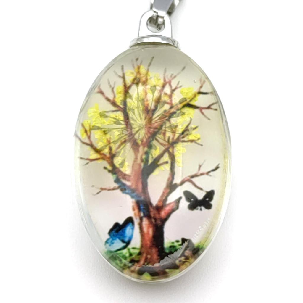 Tree of Life Dried Flower Clavicle Necklace - Fashion Pendant for Fresh Style