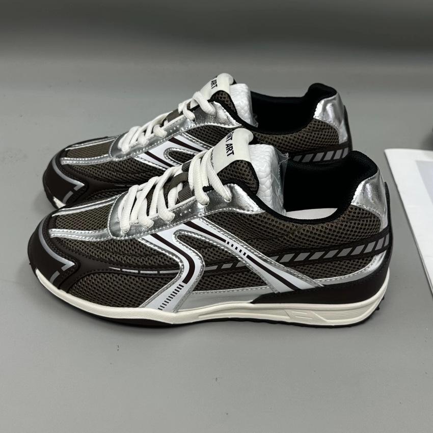 Leather platform Forrest Gump shoes women's 2025 autumn new mesh breathable lightweight sports casual jogging running shoes