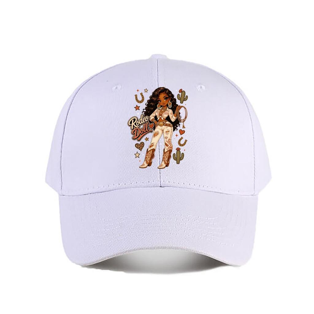 Glam Western Rodeo Doll Illustration Baseball Cap Fashion Outdoor Sports Sunhat Unisex Snapback Cap Womens