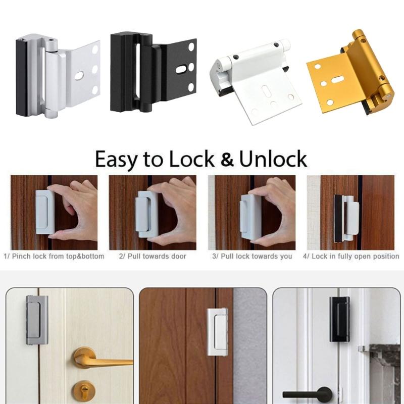 Enhances Safety Door Lock Set Heavy Duty Door Lock Child Safe Door Reinforcement Lock Upgrades for Inward Swing Door