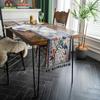 American Retro Table Flag Yarn Dyed Jacquard Tropical Rain Forest Tassel Household Polyester Tablecloth Table Flag Bed Tail Flag