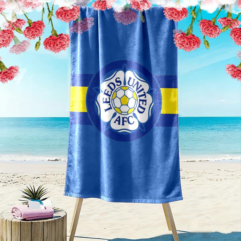 Asciugamano da Spiaggia Leeds United Stampato, Asciugamano Grande Morbido ad Asciugatura Rapida per Spiaggia Campeggio Nuoto