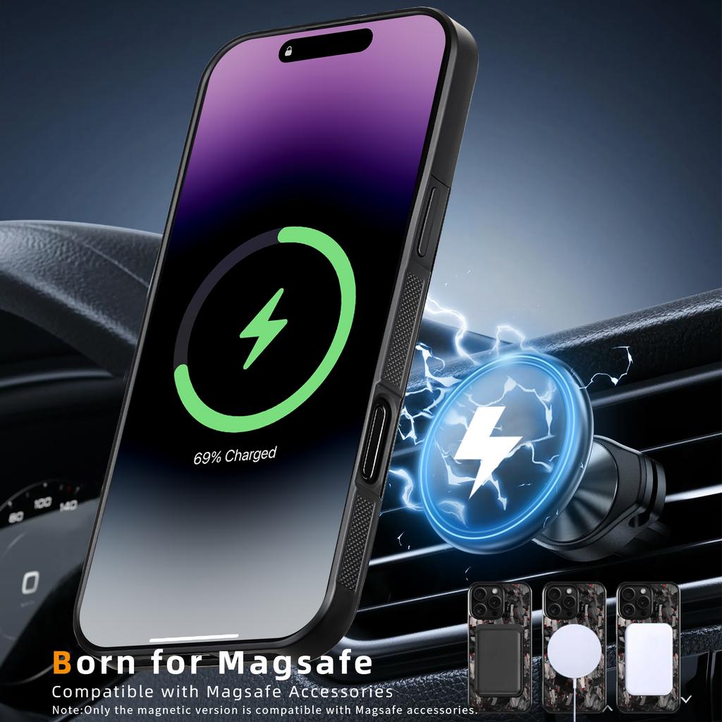 For iPhone 16 Pro Max Magnetic Case Large Texture Aramid Fiber + TPU Phone Cover