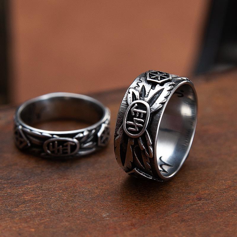 Vintage Skull Couple Domineering Cross Stainless Steel Rings for Men