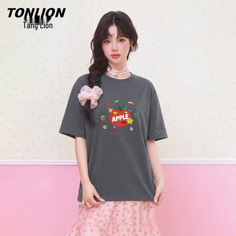 TonLion Women s Fruit Print Cotton Short Sleeve T-Shirt XL