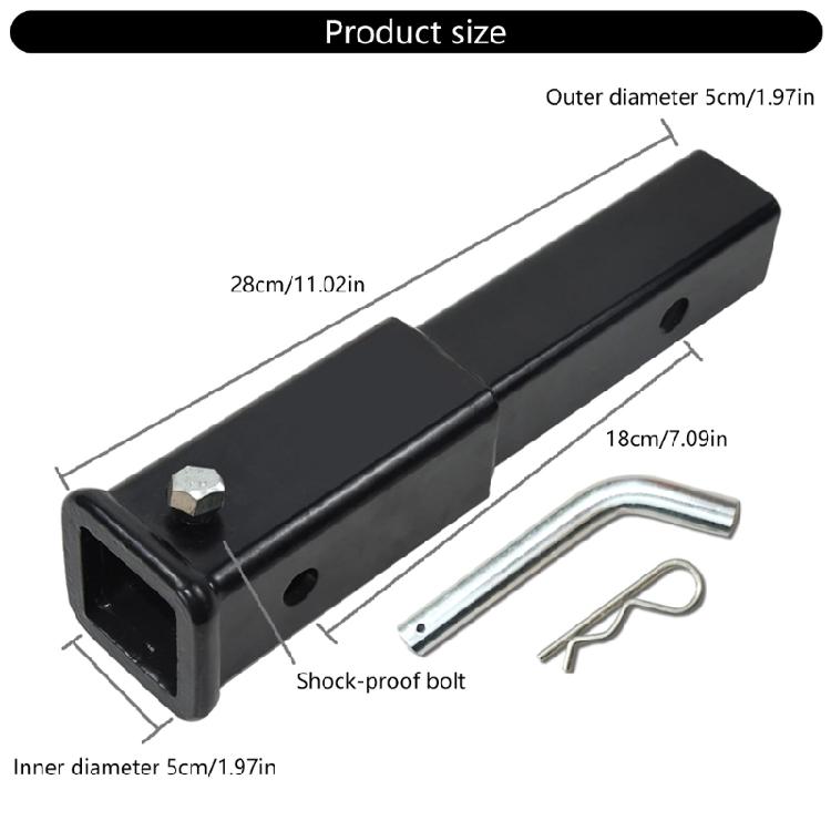 Lightweight Hitch Extender Suitable for 2 Inch Receiver 7 Inch Extension Designed for Stability & Load Capacity Camping