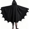 Black Hooded Bat Cape Devil Wizards Vampires Cosplay Costumes Halloween Festive Masquerade Ball Stage Performance Costume
