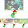 Grinch Green Christmas Stocking Adorable Plush Glow In The Dark Candy Bag Decoration