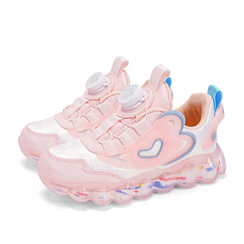 

Children s leathery middle-aged and older children s 2025 casual sports shoes Girls rotating buckle running shoes The inner length of size 39 is about 25.2cm рожевий