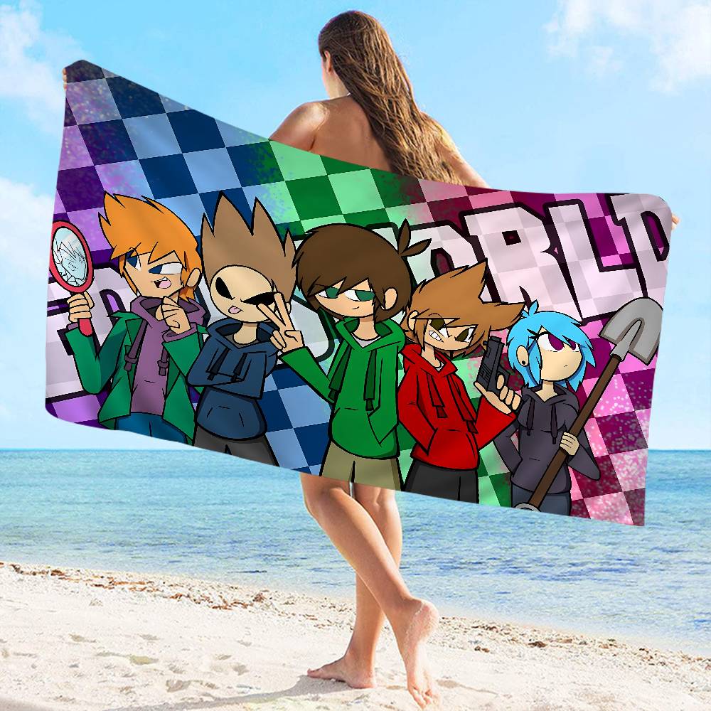 Animated Eddsworld Microfiber Blanket Quick Drying Beach Towels Oversized Printing Super Absorbent Pool Towel Blanket