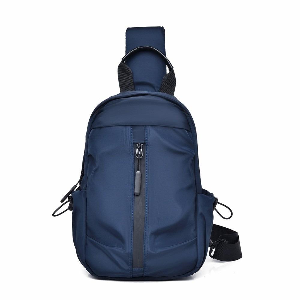 Multifunction Sports Crossbody Bag Solid Color Nylon Shoulder Bag Casual Men's Chest Bag  Fitness