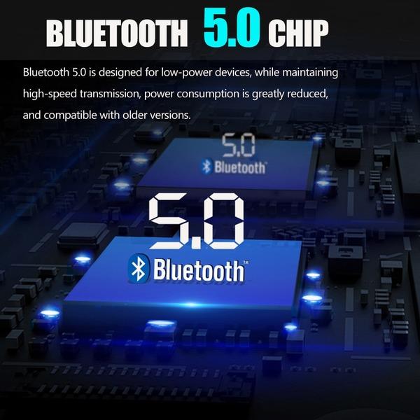 Bil Bluetooth 5.0 FM-sender Trådløs håndfri lydmottaker Auto MP3-spiller 2.1A Dual USB Hurtiglader Biltilbehør