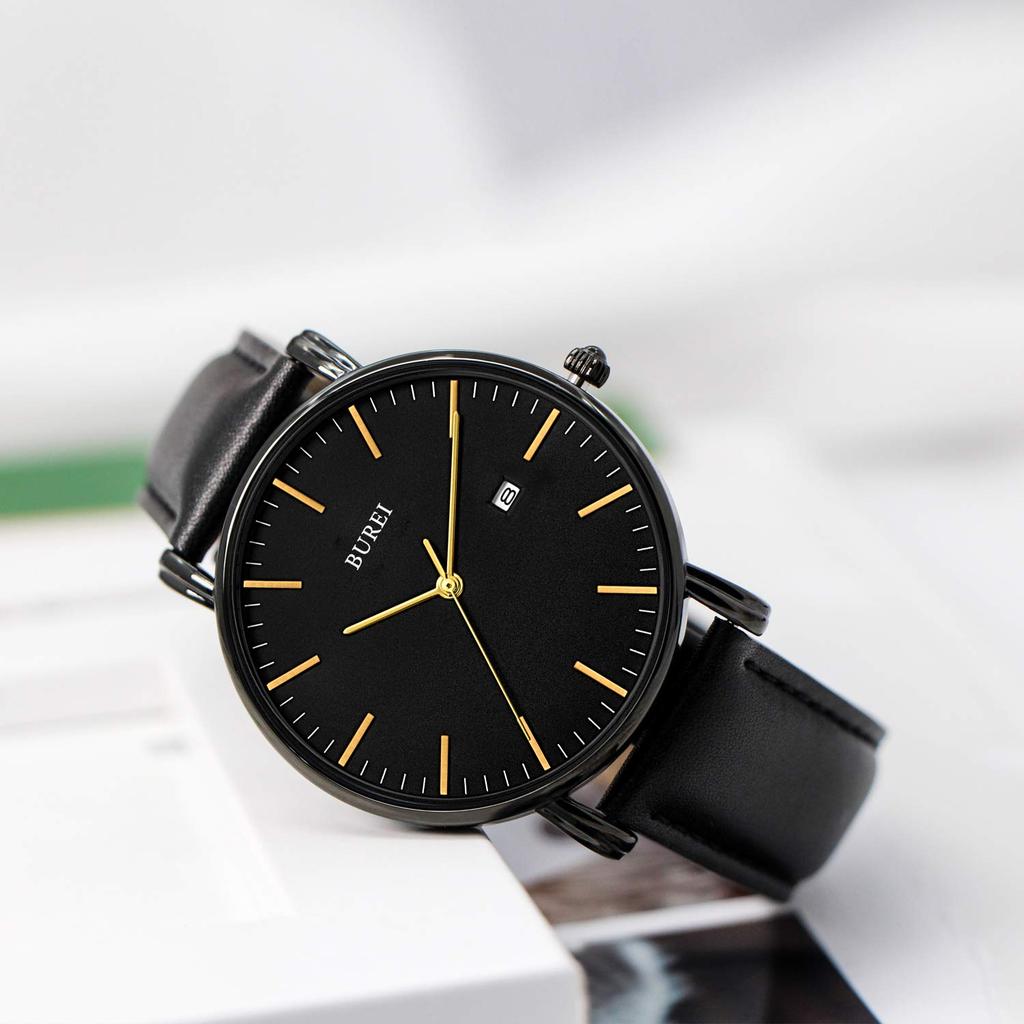 Men's Waterproof Analog Business Watch with Milanese Mesh Strap and Date Display