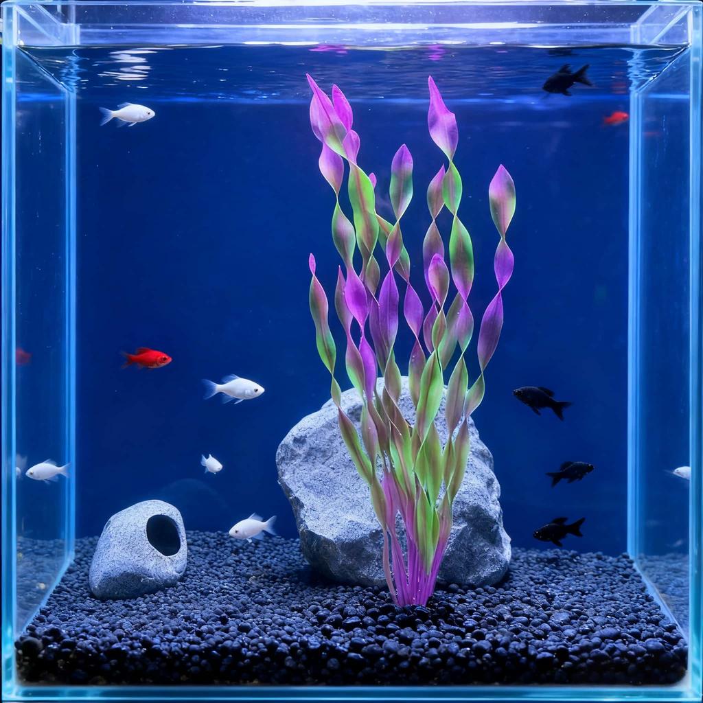 8pcs Vibrant Artificial Plants - Durable PE Aquascaping Set for Fish Tank Decor, Aquatic Plants, Aquarium Decor
