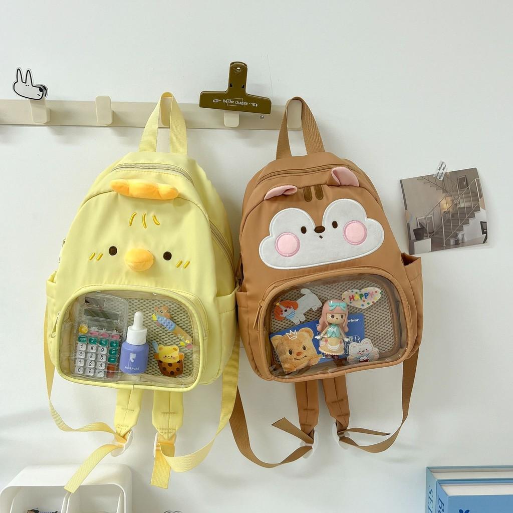 Squirrel Little Cartoon Chicken Canvas Backpack Outdoor Cute Itabag Animal