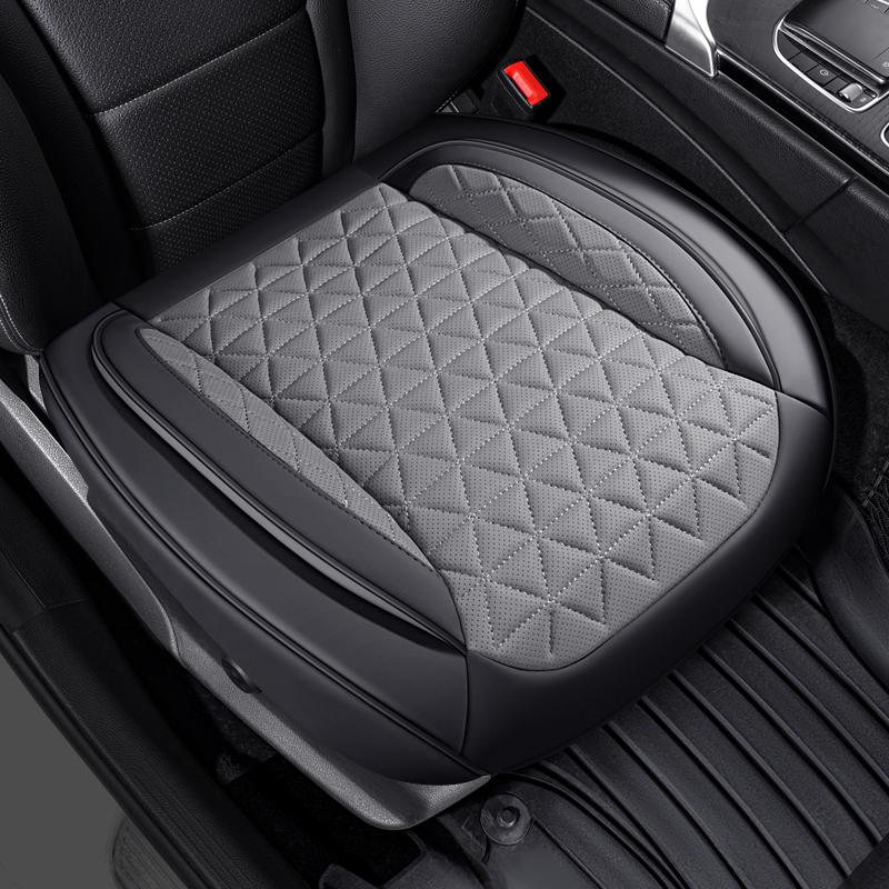 Diamond Lattice Embroidery PU Leather Car Seat Cushion, Thickened Three-dimensional Wings Breathable,For 95% Cars,For All Season