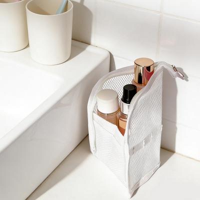 Large Capacity Folding Zipper Travel Makeup Bag Portable Mesh Cosmetic Bag Travel Makeup Bag Toothbrush Washing Organizer Bags