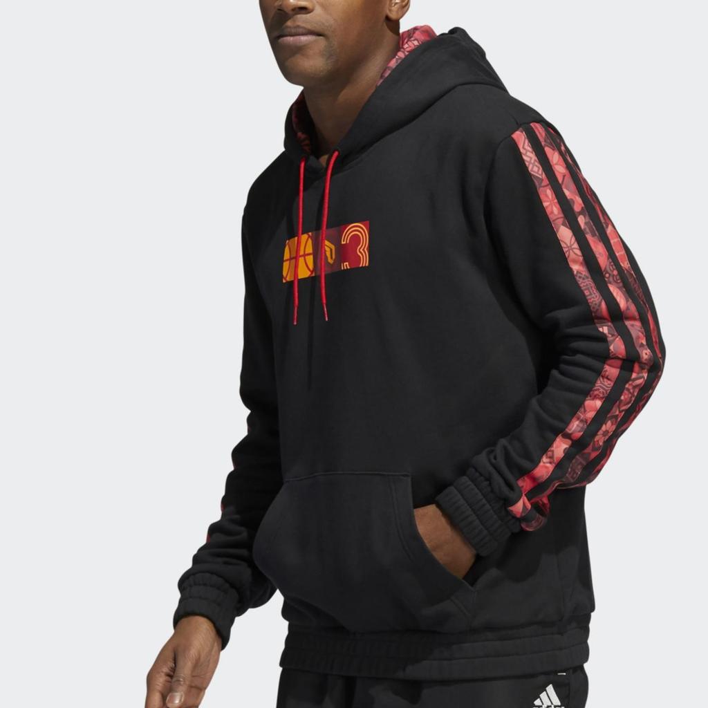 Adidas Year Of The Tiger Limited Contrast Print Hoodie, Men Black Tops HF5879