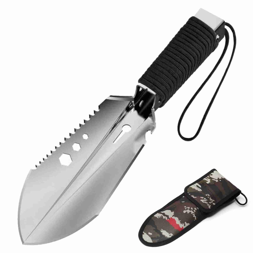 8 in 1 Multi Tool Camping Shovel Outdoor Portable Hand Shovel with Storage Pouch for Hiking Backpacking Gardening