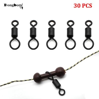 30ks Big Eye Swivels UK veľkosť 8 Olovnice Heli-chod Swivels Matt Black Antireflexné Rolling Swivels Náväzce na náčinie na lov kaprov
