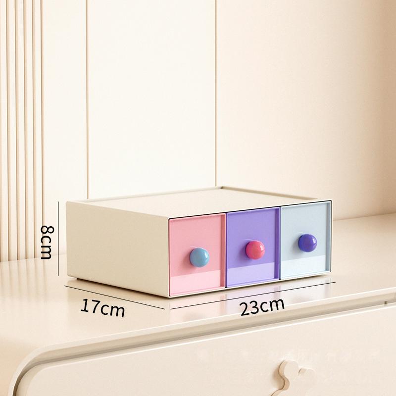 Desktop Drawer-Style Storage Box Dopamine Ins Style Student Desk Stationery Organization Large-Capacity Stackable Storage Rack