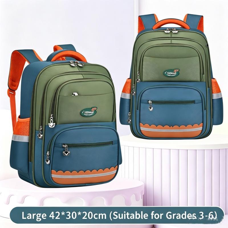 New Contrasting Color Schoolbag for Primary Students Grades 1-6 Multi-layer Large Capacity Girls Backpack Lightweight Wear-resistant Children Book Bag