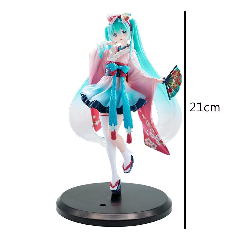 21cm Hatsune Miku Anime Figure Toys Neo Tokyo Series Kimono MIKU Kawaii Cartoon PVC Action Figurine Model Dolls Birthdays Gifts