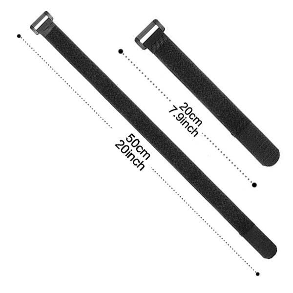 10PCS/20PCS Hook and Loop Reusable Fastening Nylon Cable Securing Straps Durable Functional Ties, Length 20cm/7.9inch, 50cm/20.0inch Optional