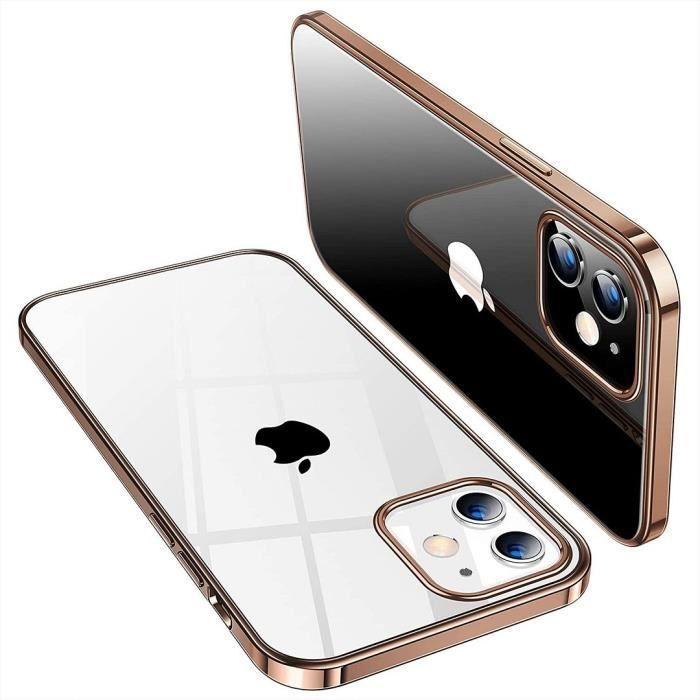 Coque - E.F.Connection - pour iPhone 13 Pro Max - Doré - 2 Verres Trempés - Souple
