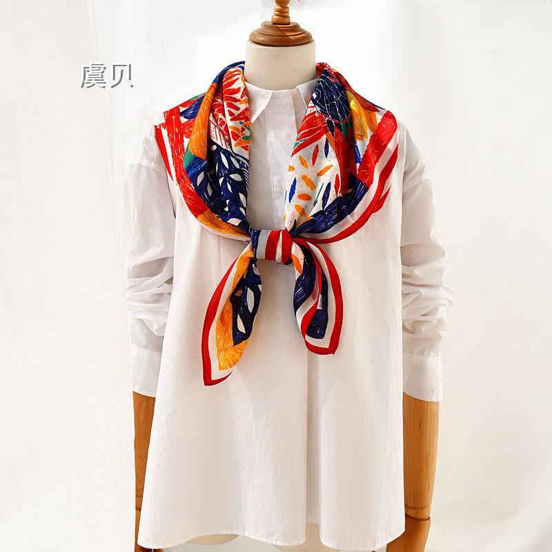 Lenço de seda natural de luxo pintura colorida para mulheres 100% seda real bandana lisa hijab lenços quadrados echarpe xale presente