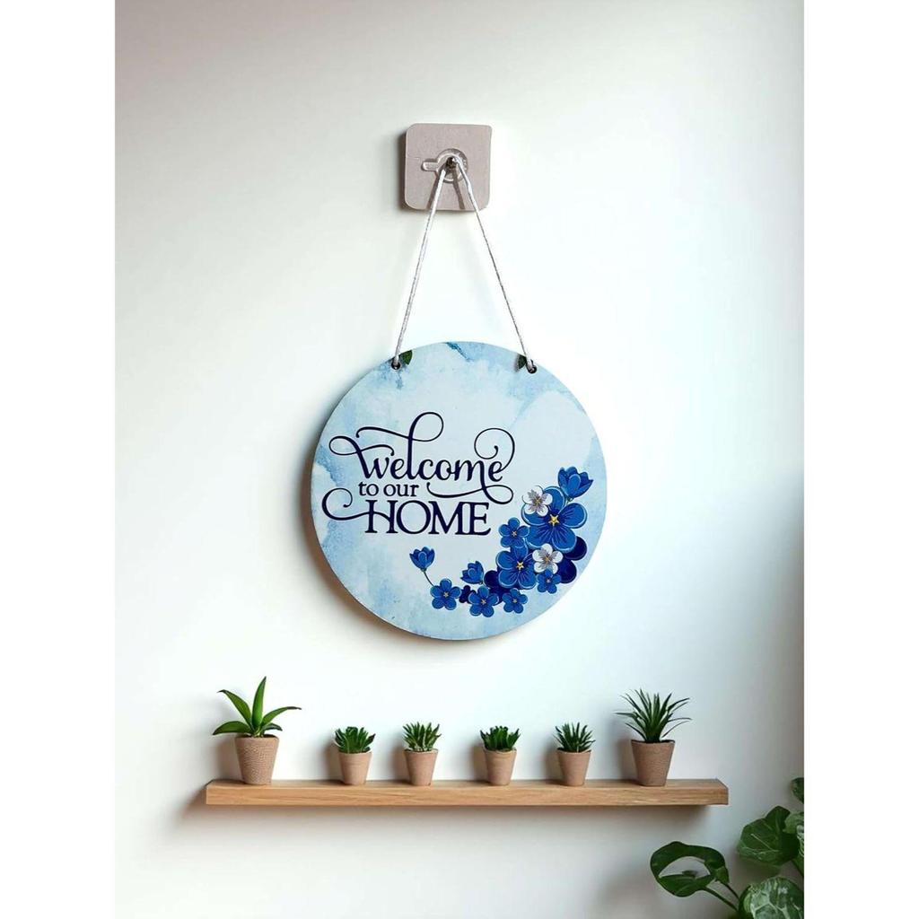 Wooden Wall Hanging Welcome Sign – Decorative Quote Board for Home, Door, Entrance, Hall & Office - Rustic Wall Art & Housewarming Gift Item