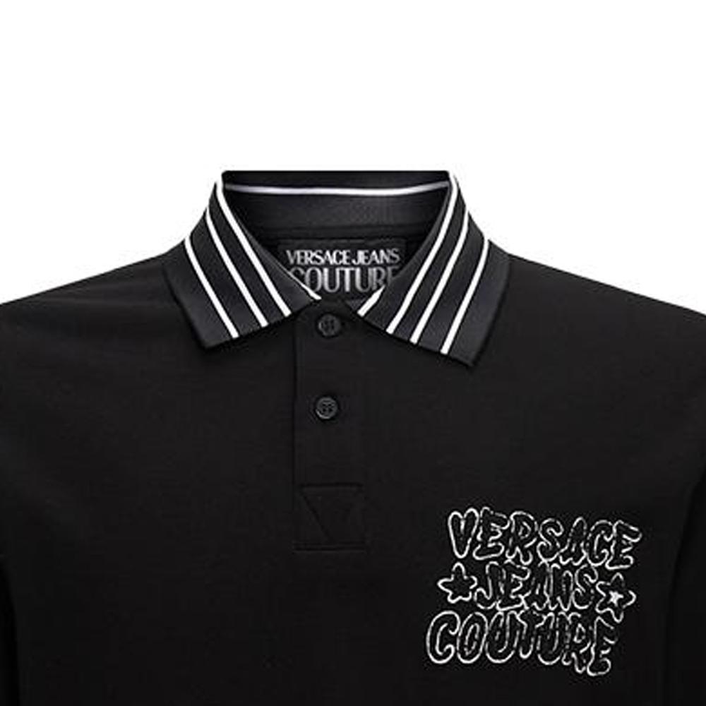 Versace Jeans Couture FW23 Polo Shirt Men's Black 75GAGT12-CJ01T-899