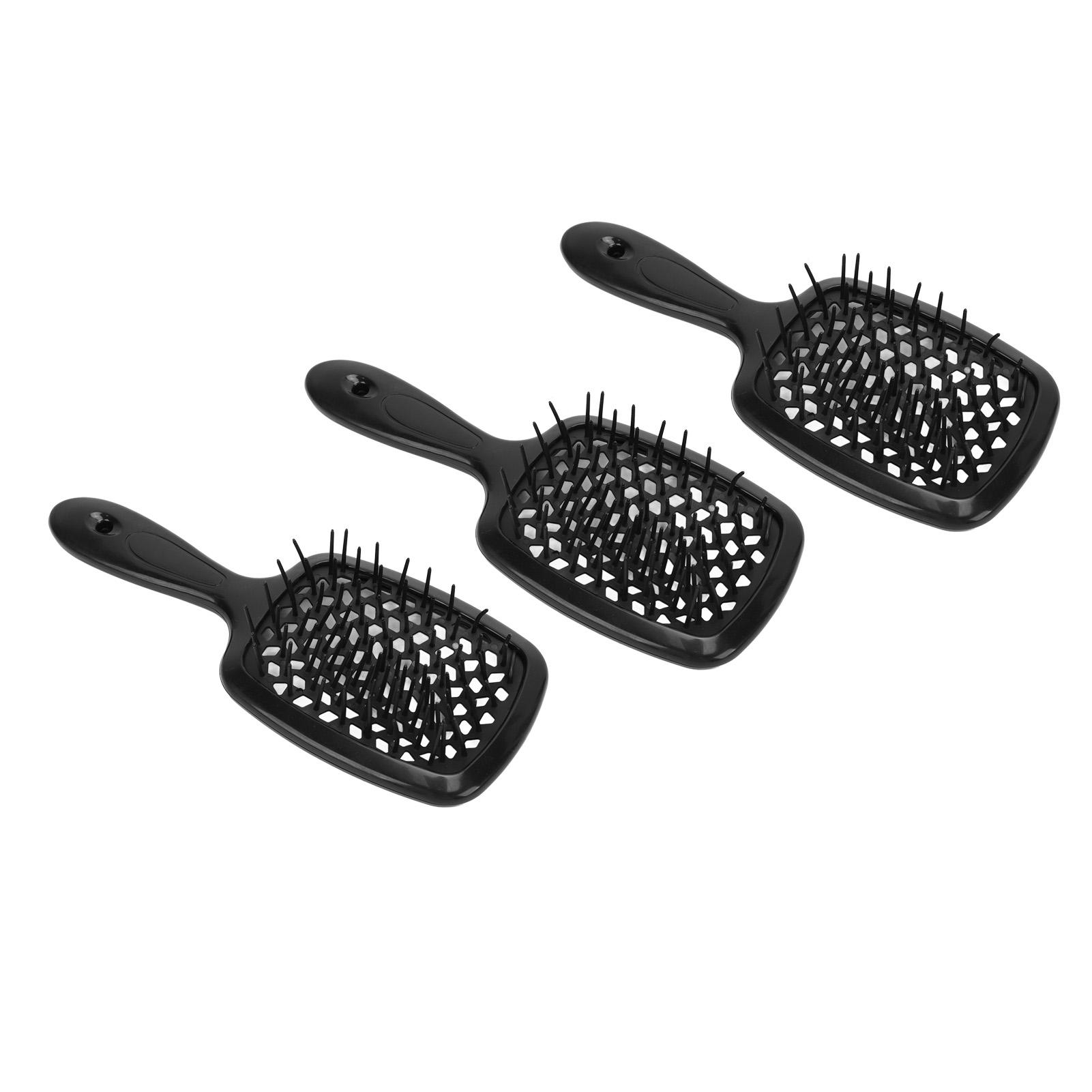 

3 шт. Вентилируемая расческа для распутывания мокрых и сухих волос, с круглыми зубцами и нескользящей ручкой, расческа для укладки