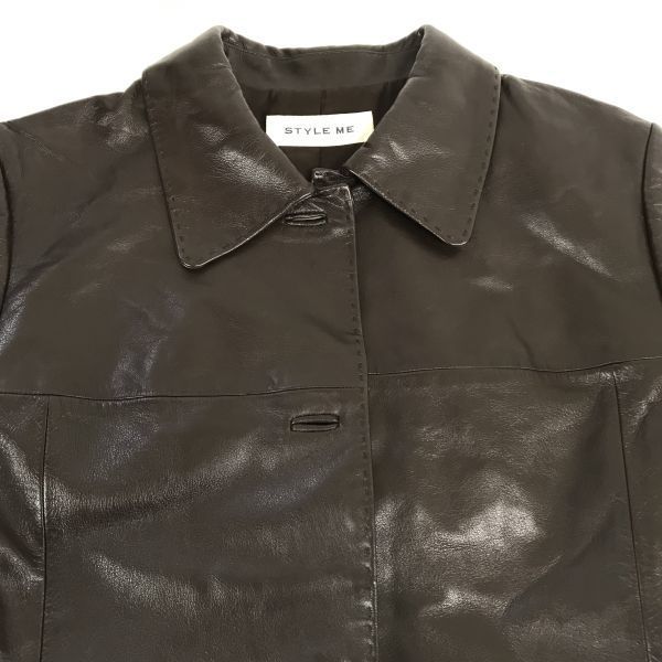 STYLE ME Jachetă din piele de oaie naturală/Mărimea pentru femei M/9/Maro/Bluzon/Îmbrăcăminte exterioară Stil Tokyo(FOLOSIT)