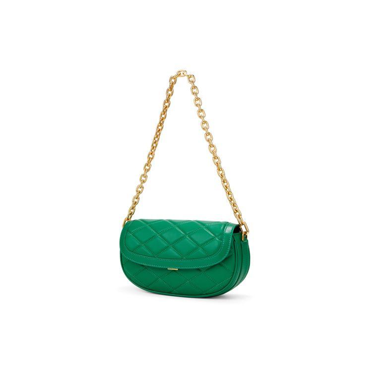 Charles & Keith Quilted Chain Wide Shoulder Strap PU Underarm Shoulder Bag Women shoulder bag White CK2-20271032