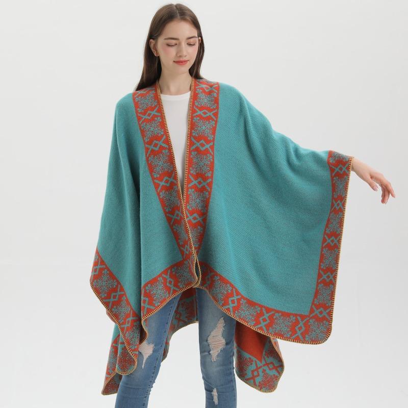 Women S Ethnic Style Thick Faux Cashmere Scarf Winter Warm Shawl Wrap