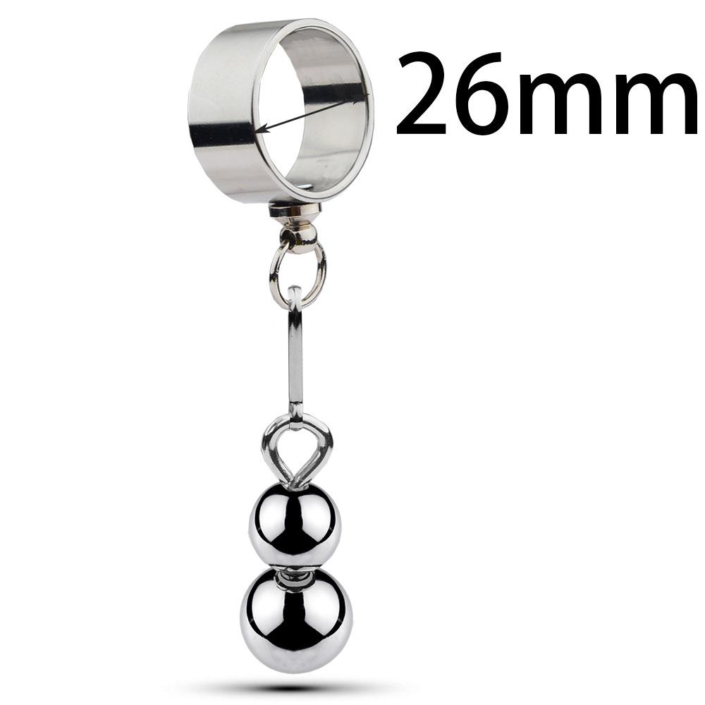 Metal Penis Ring Cock Ring with Steel Balls Penis Weight Trainer Sex Toys for Men Stretching Erection Cock Sexual Stimulation