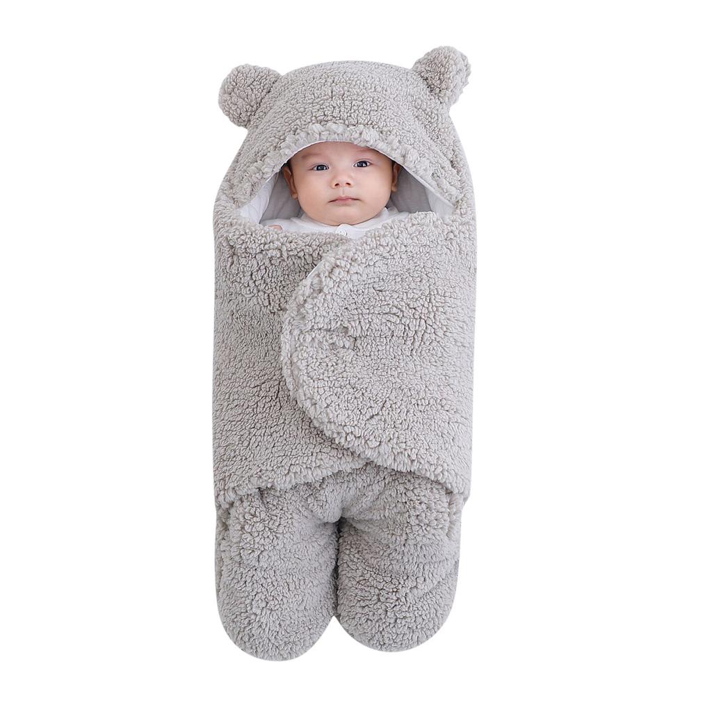 Novorozenci Chlapci Dívčí Tlustá fleecová teplá deka na spaní Mikina Zavinovačka