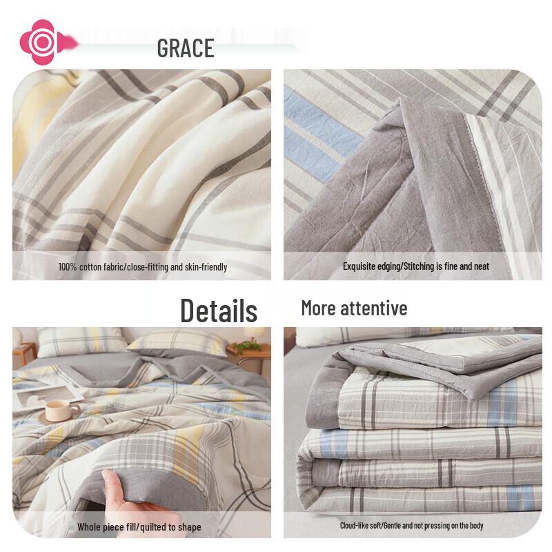 

Jieliya 100% Pure Cotton Summer Quilt