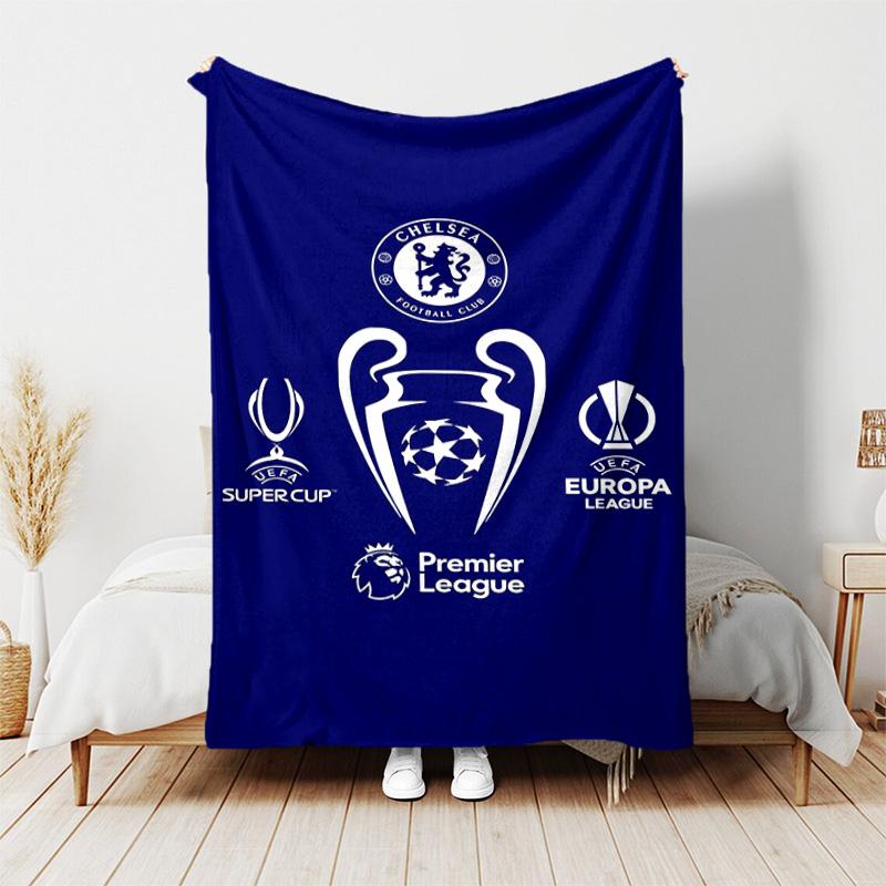 1pc Blanket - Chelsea FC logo Print Design, Lightweight Blanket for Sofa, Bed- Soft &Warm, Gift for All Seasons
