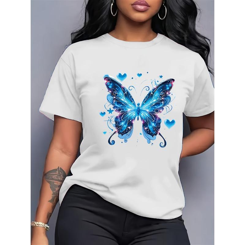 Европейский размер Европейский размер Женская футболка - Классический крой, Мягкая, Дышащая, Повседневная, Мягкая, Классический круглый вырез S