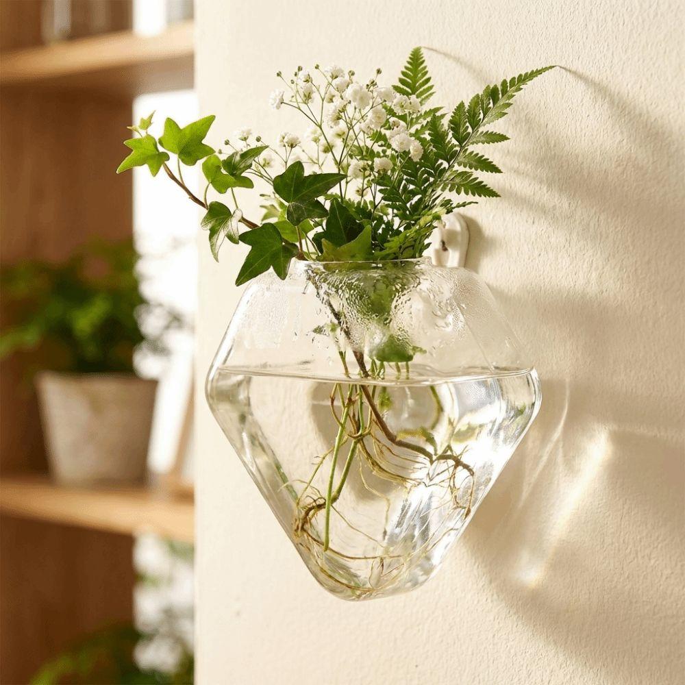 Irregular Shape Hydroponic Vase Wall Mounted Plant Container Glass Vase Living Room
