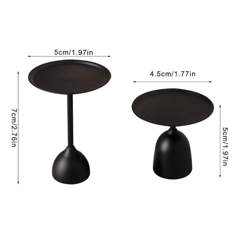 Black Iron Miniature Coffee Table 1/12 Miniature Scene Display End Table Simulation Furniture For Dollhouses Collector